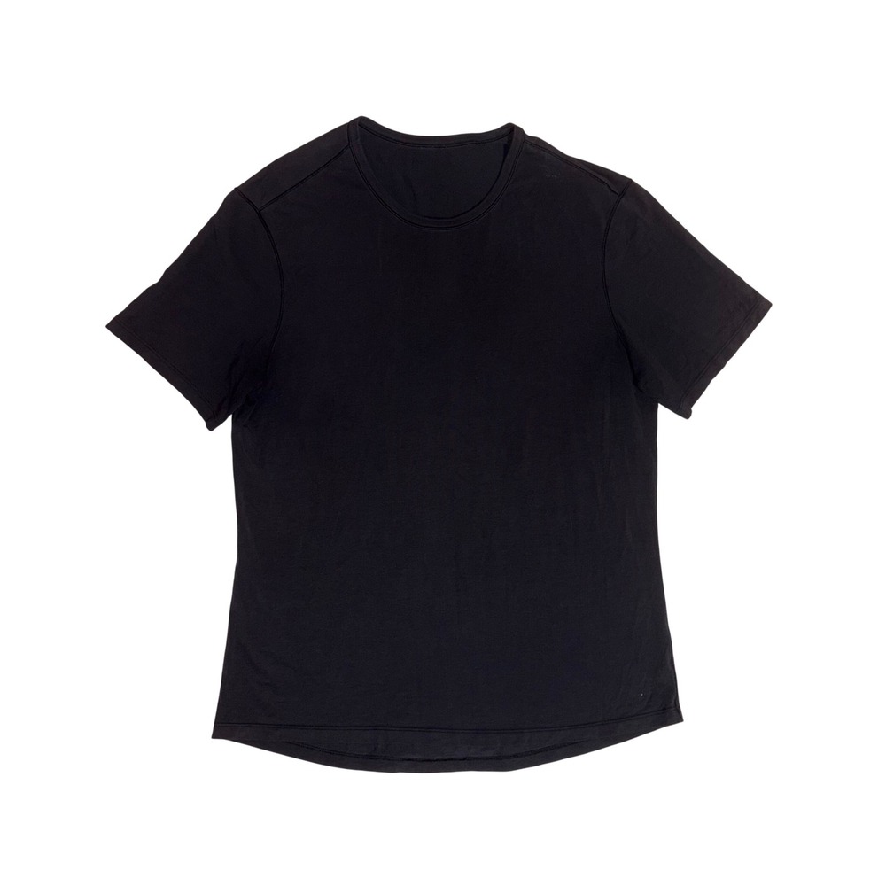 LULULEMON The Fundamental T-Shirt Mens Large Black Tee Gym Workout Stretch